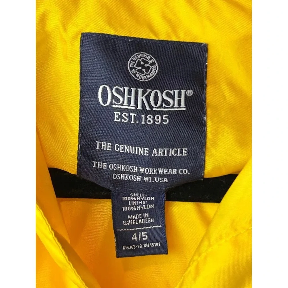 OshKosh Yellow‎ Packable Jacket Sz 4/5 Rain Coat
